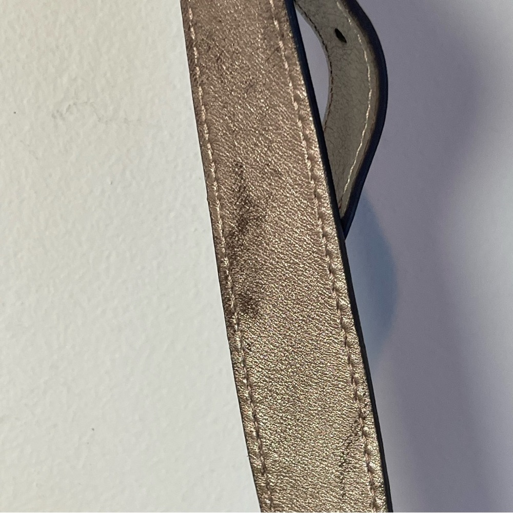 Gucci Imprime Coated Canvas Buckle Flap Messenger Bag - Metallic Gray - Preowned - Picture 9 of 15